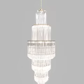 Elegant Multi tiered Crystal Chandelier With Transparent Prisms And Hanging Design