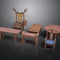 Traditional Chinese Wooden Furniture Including Chairs Tables Benches And Decorative Pieces