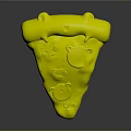 Pizza Slice With Melted Cheese Dripping Smiley Face Design Fresh Tomato Toppings Dark Background Reflection