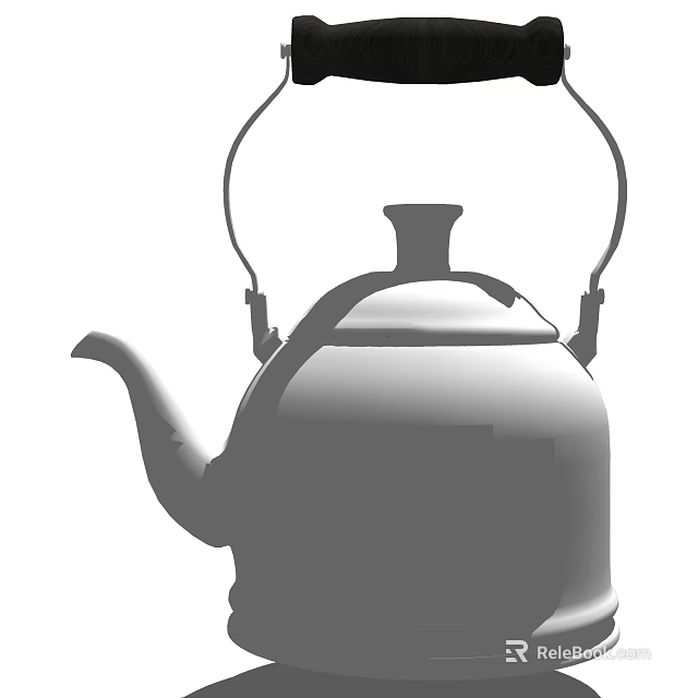 Classic Stainless Steel Kettle With Handle And Spout For Kitchen Use 3d model 