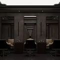 Modern Luxury Beauty Hair Salon Interior Design With Backlit Mirrors And Professional Comfortable Styling Chairs