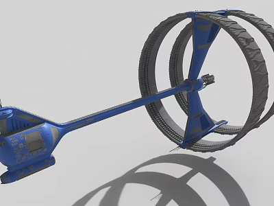 Futuristic Blue Concept Helicopter Model With Large Ring Rotor Design Structure 3d model