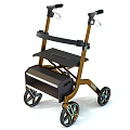 Sturdy Industrial Rollator Walker with Metal Frame Foldable Design Seat and Four Wheels