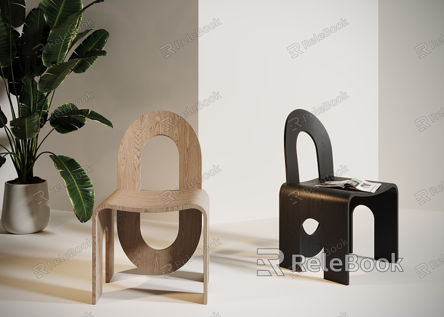 Quiet wood chair dining chair model