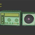 Vintage Green Retro Computer Audio Devices With Display Screen Control Buttons And Speaker 3d model
