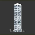 Modern Tall Building Exterior Design With Glass Curtain Wall And Grid Structure