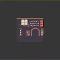Cozy 3D Model Room with Brick Walls Bookshelves Full of Books Wooden Floor and Staircase