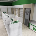 TANGDAJING Pharmacy Exterior And Interior With Green White Design And Glass Doors