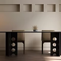 Modern Dining Table and Chair Italian Dining Table and Chair Italian Minimalist Dining Table and Chair Combination 3d model