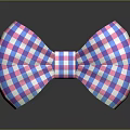 Stylish Pink And Blue Plaid Bow Tie Fashionable Clothing Accessory For Formal Outfits