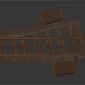Rusty Metal Railroad Track Components With Interconnected Rails And Plates