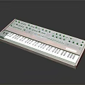 Modern Electronic Keyboard With Wooden Panel Control Knobs And Black White Keys