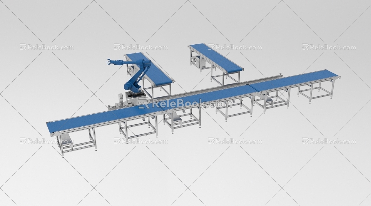 Automated production line assembly line 521 3d model