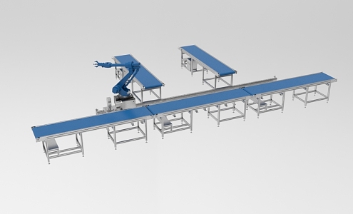 Automated production line assembly line 521 3d model