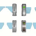 Public Facilities Entry Control Turnstiles With Various Metal Designs And Security Features 3d model