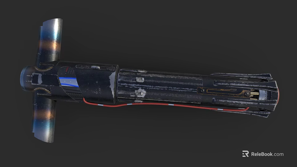 Futuristic Sci Fi Weapon With Metallic Body Blue Energy Core And Detailed Structure 3d model 