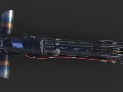 Futuristic Sci Fi Weapon With Metallic Body Blue Energy Core And Detailed Structure 3d model