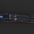 Futuristic Sci Fi Weapon With Metallic Body Blue Energy Core And Detailed Structure