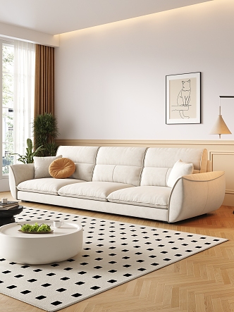 Sofa coffee table combination 3d model