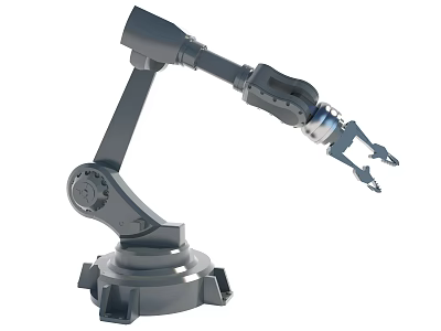 Intelligent Robotic Arm For Manufacturing With Rotating Joints And Precision Gripper 3d model