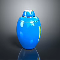Modern Glossy Blue Decorative Vase With Sleek Design And Shiny Finish