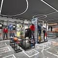 Modern Sports Clothing Store With Athletic Apparel Basketball And Sneakers Display In Contemporary Retail Space