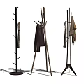 Modern Design Coat Racks with Various Structures and Hanging Scarves 3d model