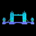 Detailed 3D Model of London Tower Bridge Showing Architectural Structure and Design