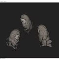Grey Fabric Bird Decorative Household Items for Home Decoration Set of Three