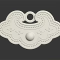 Traditional White Jade Pendant With Cloud Patterns And Pearl Decorative Design 3d model
