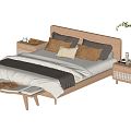 Japanese-style double bed 3d model