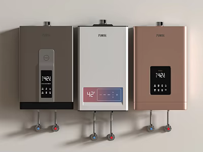 Vanward Electric Water Heaters With Digital Temperature Display And Three Color Options 3d model