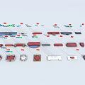 National Flags Display With Various Models In Different Shaped Arrangement