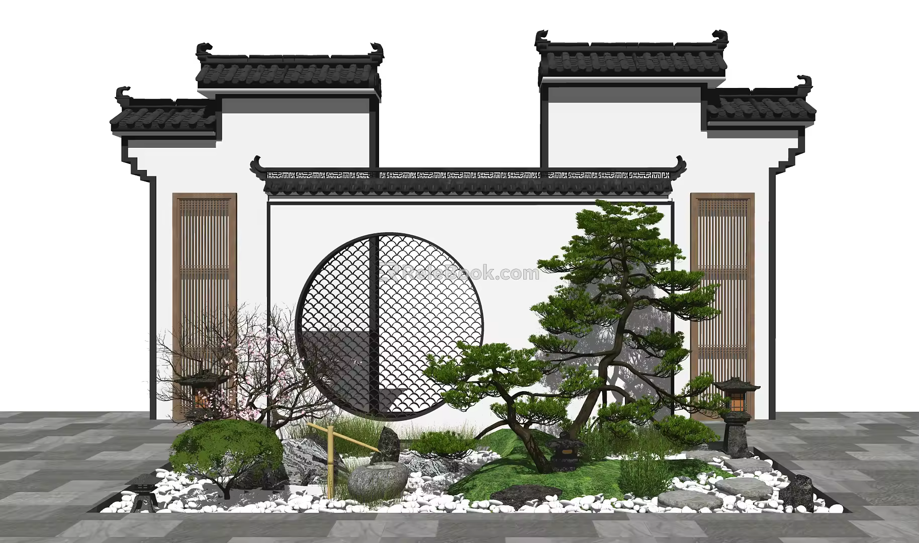 New Chinese style landscape sketch landscape sketch landscape tree 3d model