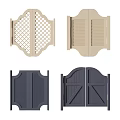 Double Doors with Various Designs in Beige and Dark Gray Lattice Louvered Paneled Patterns