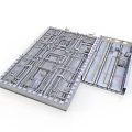 Industrial Equipment Metal Panel Structure Featuring Pipes And Wires Layout Design