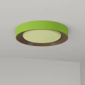 Modern Round Ceiling Light With Golden Frame And Warm White Illumination On Gray Ceiling 3d model
