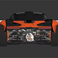 Orange Futuristic Sports Car With Sleek Aerodynamic Body And Transparent Roof