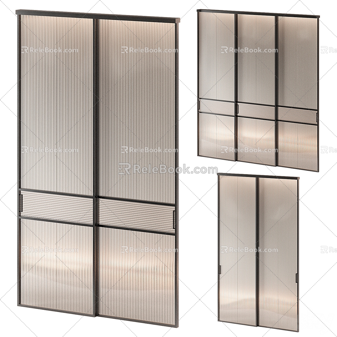 glass sliding door 3d model