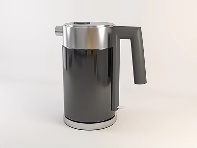 Sleek Silver And Black Electric Kettle With Stainless Steel Body And Ergonomic Handle 3d model