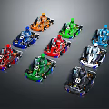 Colorful Go Karts With Various Bright Colors For Track Racing Fun