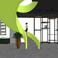 Bridal Shop Interior With Wedding Dress Displays Seated Customers And Modern Decor