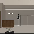 Modern Clothing Store Interior With Mannequins Clothing Racks Sofa Plants And Wooden Decor