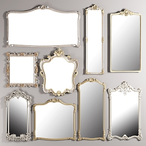 European-style carved mirror combination B2020 3d model