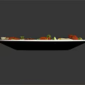Grilled Vegetable And Cheese Platter With Fresh Herbs And Spices On White Plate