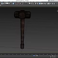 Heavy Duty Sledgehammer With Rusty Metal Head And Wooden Handle