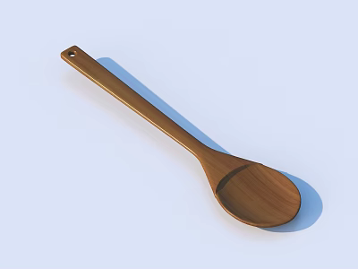 Wooden Spoon Kitchen Utensil Set With Long Handle And Hole Design 3d model