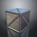 Durable Metal Cube Shaped Household Item With Ventilation Grilles And Cross Bars
