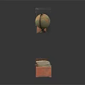 Household Storage Items Including Stacked Black Brown Wooden Boxes And Globe