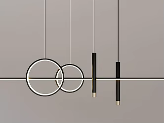 Modern Chandelier Minimalist Restaurant Chandelier 3d model